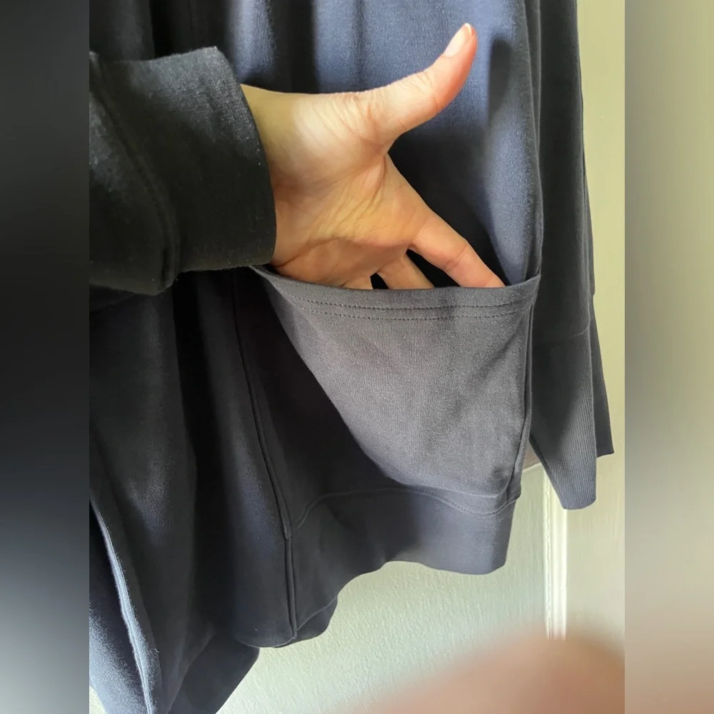 PACT Midnight Blue Organic Airplane Wrap Cardigan (M) - Picture 2 of 9